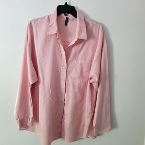COPY - H&M women's pink long sleeve button down shirt. Sz(L)